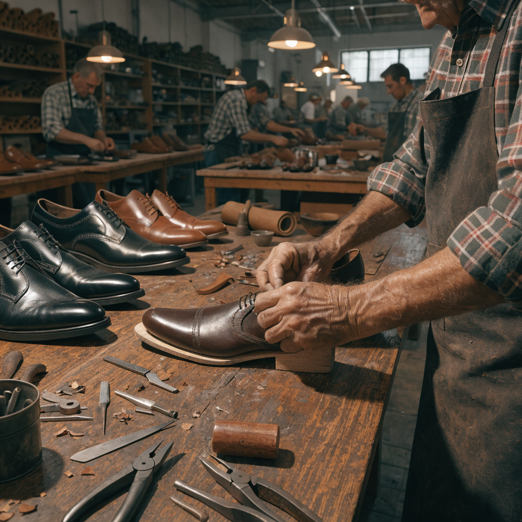 Atelier de fabrication de chaussures XTI montrant le savoir-faire artisanal espagnol